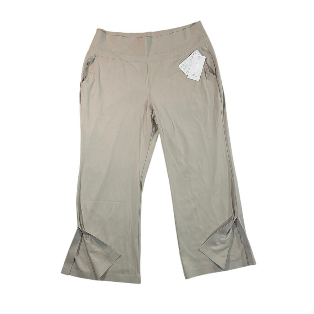 Pants Athleta Venice Wide Leg Women 2X Beige NWT Side Slit